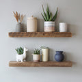 Urban Legacy Reclaimed Barnwood Planks | Floating Shelves for Wall w/Flush Mount Shelf Bracket Set Included | Set of 2 (Natural, 24'x 4.5'x 2')