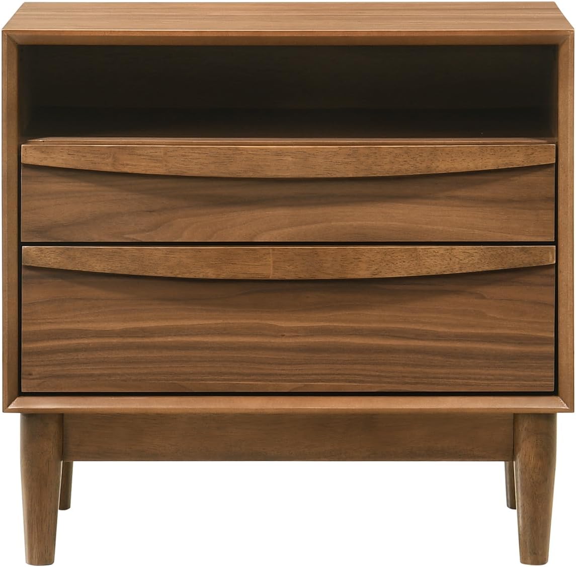 Armen Living Artemio Queen 3 Piece Wood Bedroom Set in Walnut Finish