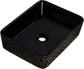 Strictly Sinks 18 Inch Rectangular Black Vessel Sink - Ceramic Countertop Bathroom Sink – Easy to Install Above Counter Luxurious Bathroom Vessel Sink (18-3/4″ W x 14-3/8″ L x 5-1/4″ H)