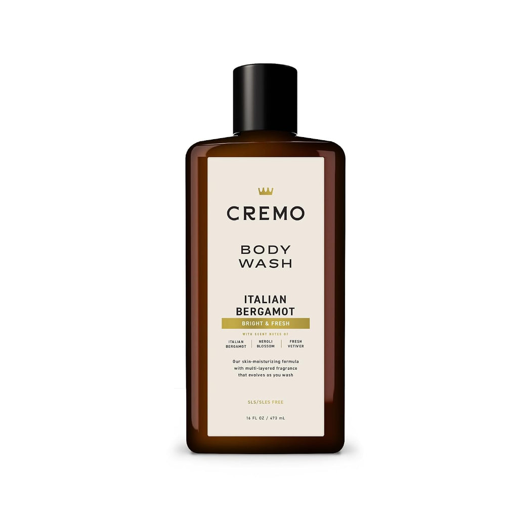 Cremo Body Wash for Men, Rich-Lathering Italian Bergamot, 16 Fl Oz (Pack of 12)