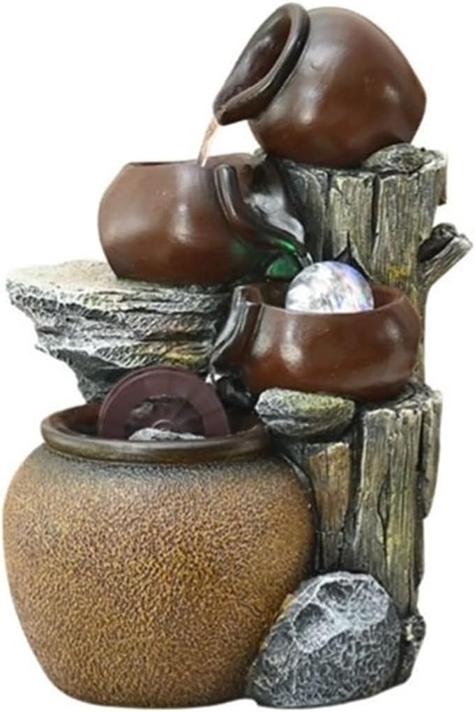 Tabletop Fountain Chinese-Style Flowing Fountain Ornamental Tea Room Feng Shui Wheel Circulating Water Landscape Decoration