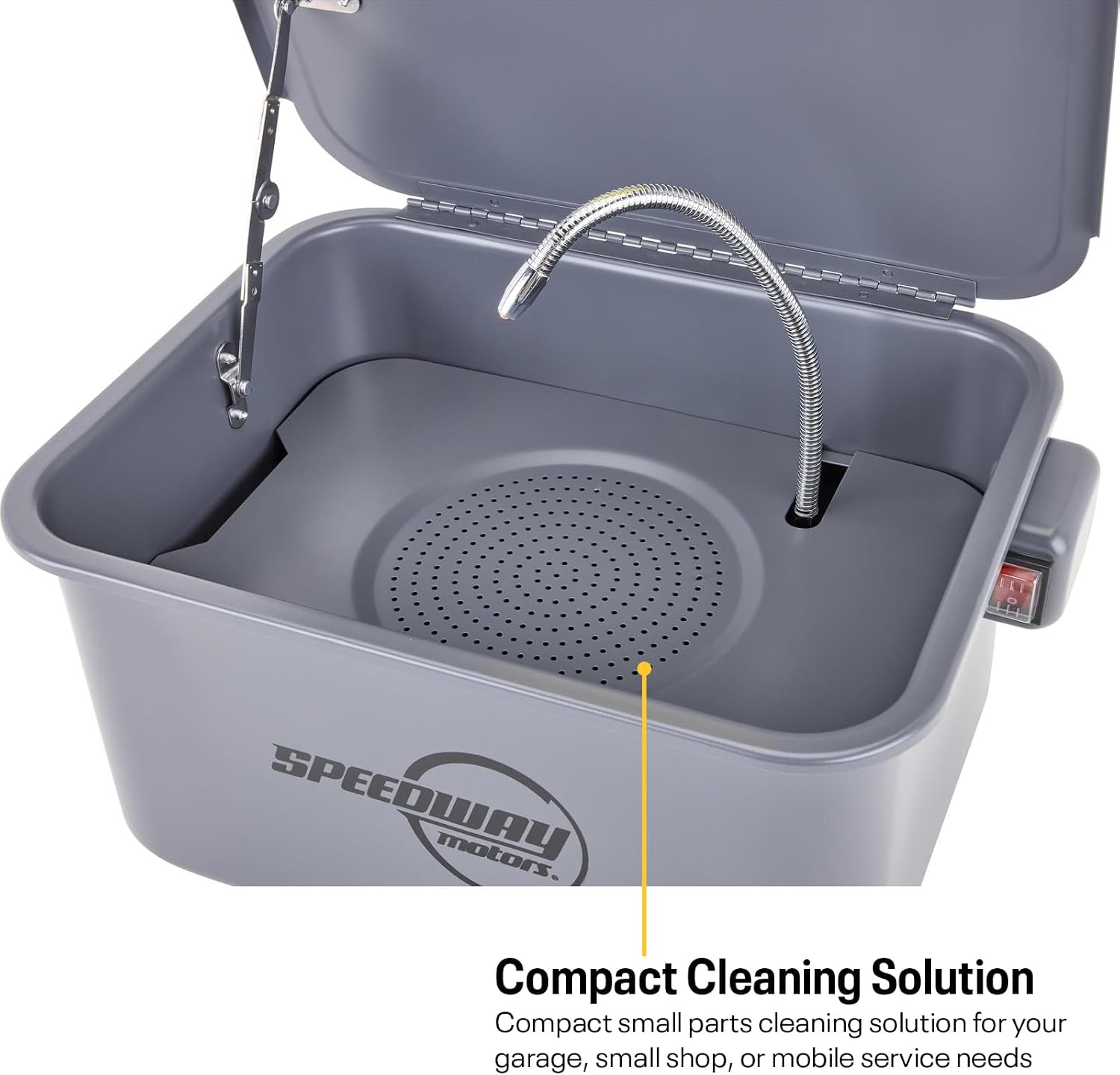 Speedway Motors Portable 5 Gallon Automotive Parts Washer with Pump – Water Based Solvent Compatible, Features 5ft Power Cord, Clean Bearings, Carburetors & Small Parts Anywhere