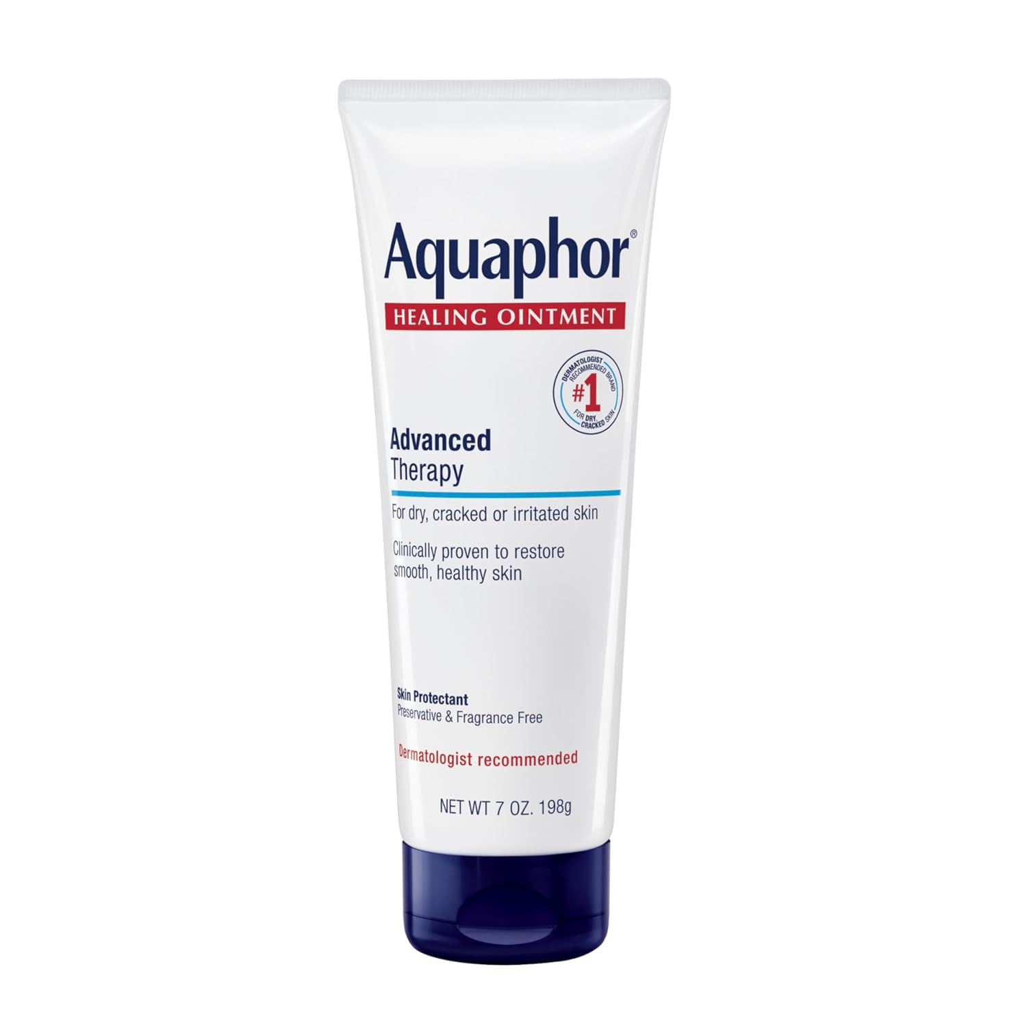 Aquaphor Healing Ointment Advanced Therapy Skin Protectant, Dry Skin Body Moisturizer, 7 Oz Tube (Pack of 12)