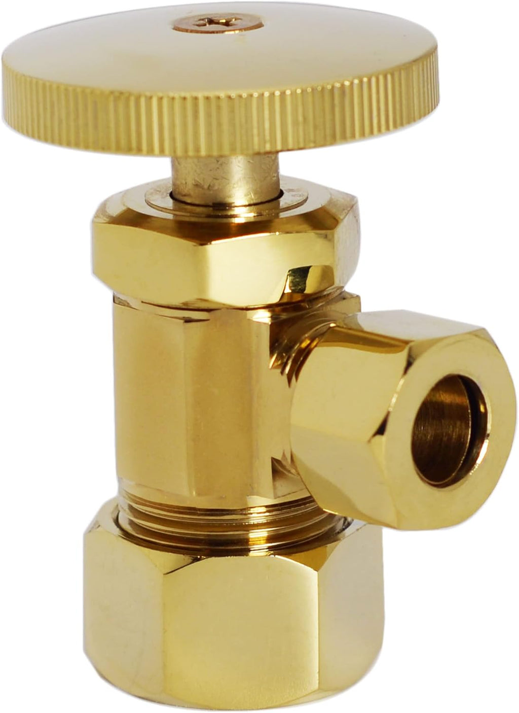 Westbrass D1538L-01 Pedestal Sink Lavatory Supply Line Kit with P-Trap and Round Handle Angle Stops, Polished Brass,