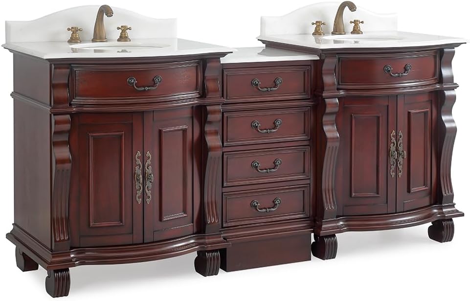 Hopkinton Bathroom Vanity with Stone top (White countertop, 78 inch)