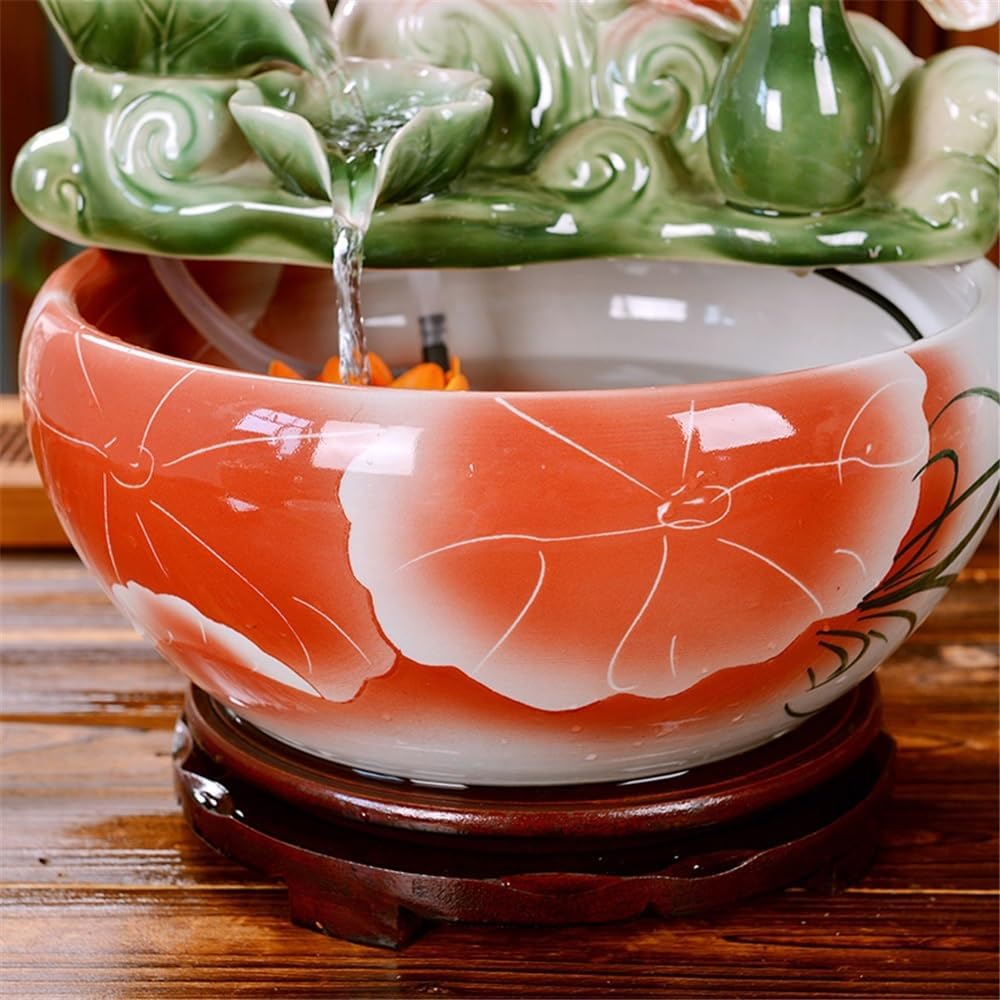 Tabletop Fountain Chinese-Style Desktop Fountains Circulating Water Feature for Meditation Relaxation(Large)