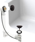 Westbrass A50P45-12 45' SCH. 40 PVC Cable Driven Bath Drain Trim Kit with Rotary Overflow Cover Knob and Pop-Up Stopper, Oil Rubbed Bronze