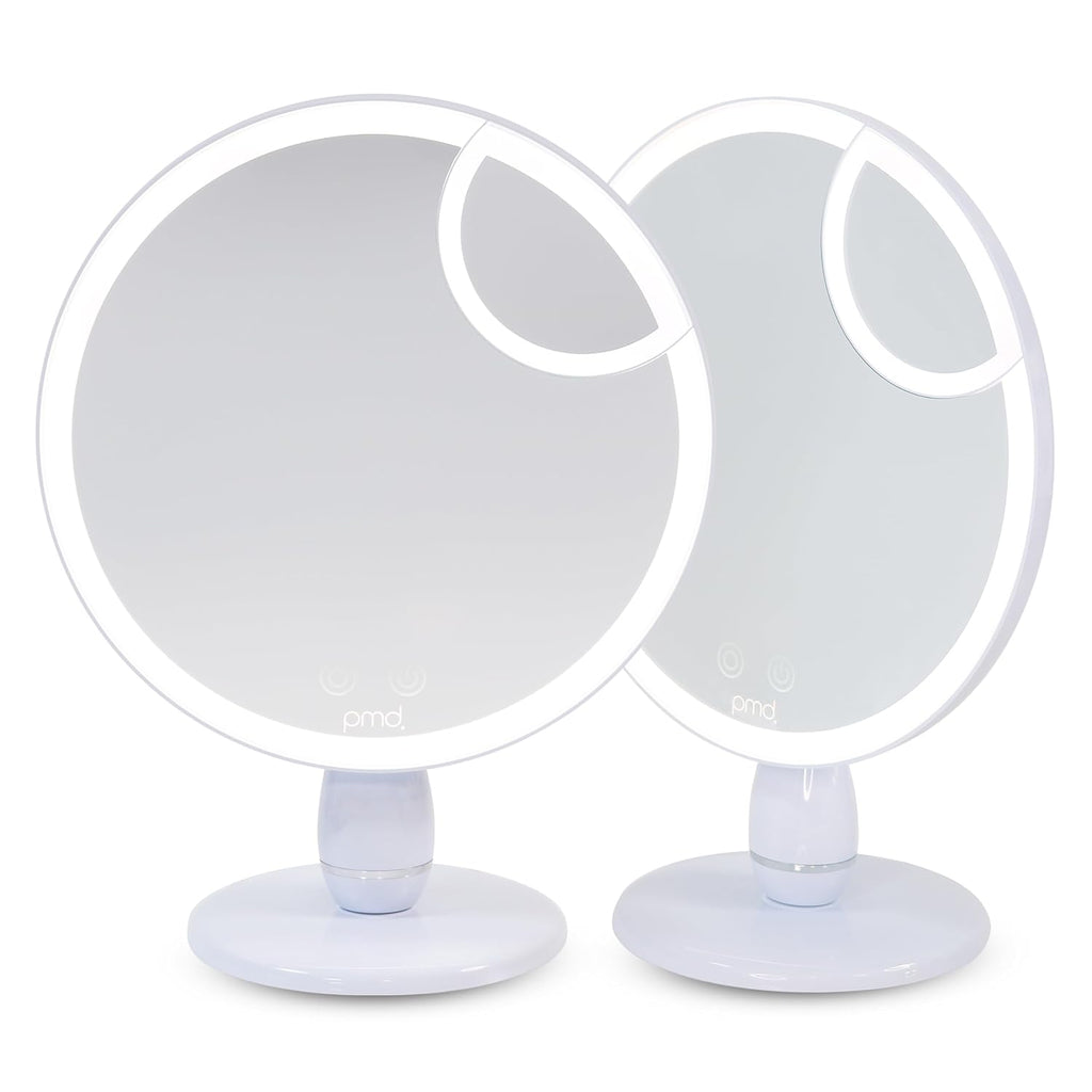 PMD Reflect Pro - Premium Beauty LED Mirror with TriLume Technology & Handheld Capabilities - Three Light Modes - 360° Rotation, 90° Tilt, & 5x Magnification - Travel Ready