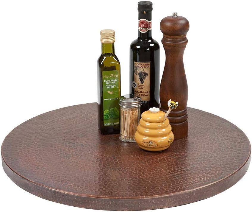 Premier Copper Products LS20DB 20-Inch Hand Hammered Copper Lazy Susan, Oil Rubbed Bronze