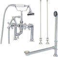 Vintage Tub & Bath Clawfoot Tub Rim Mount English Telephone Faucet with Handshower - Drain and Supply Lines Complete Set