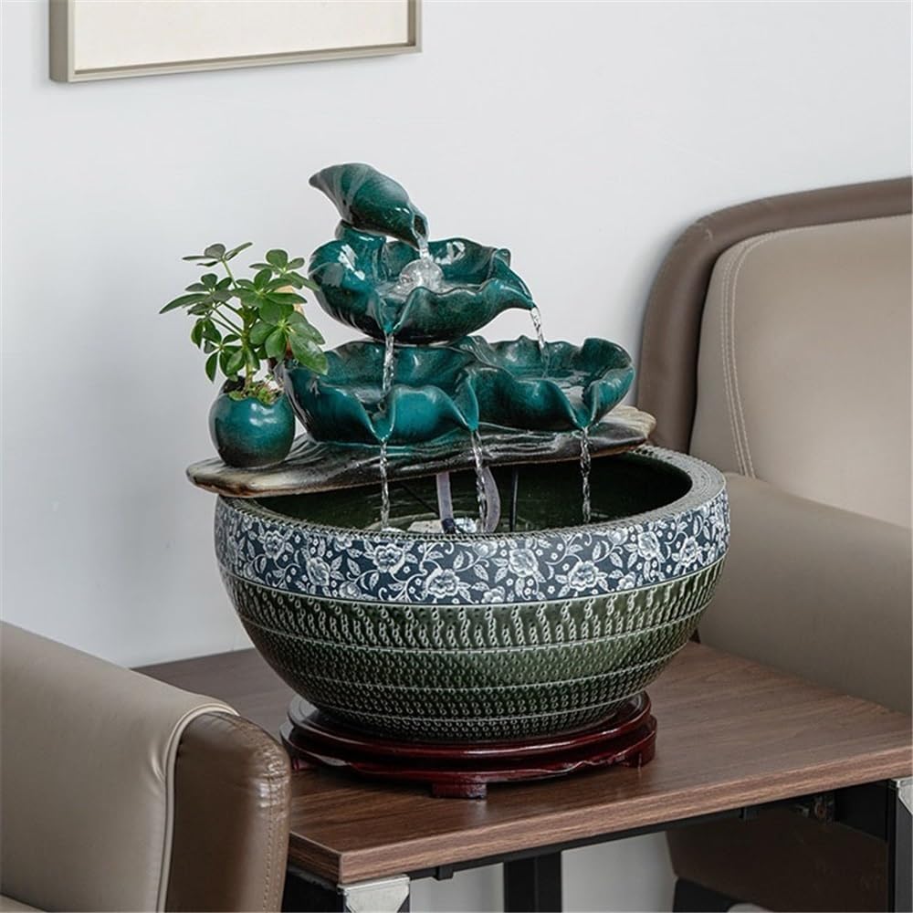 Tabletop Fountain Tabletop Fountain Waterfall, Indoor Water Feature Desktop Simulation Scenery Decoration(Medium)