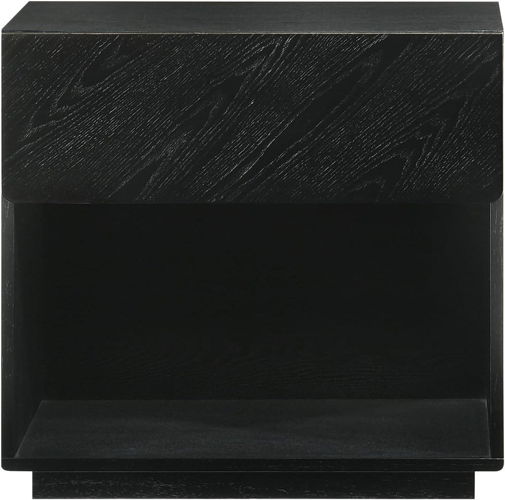 Armen Living Petra King 4 Piece Wood Bedroom Set in Black Finish