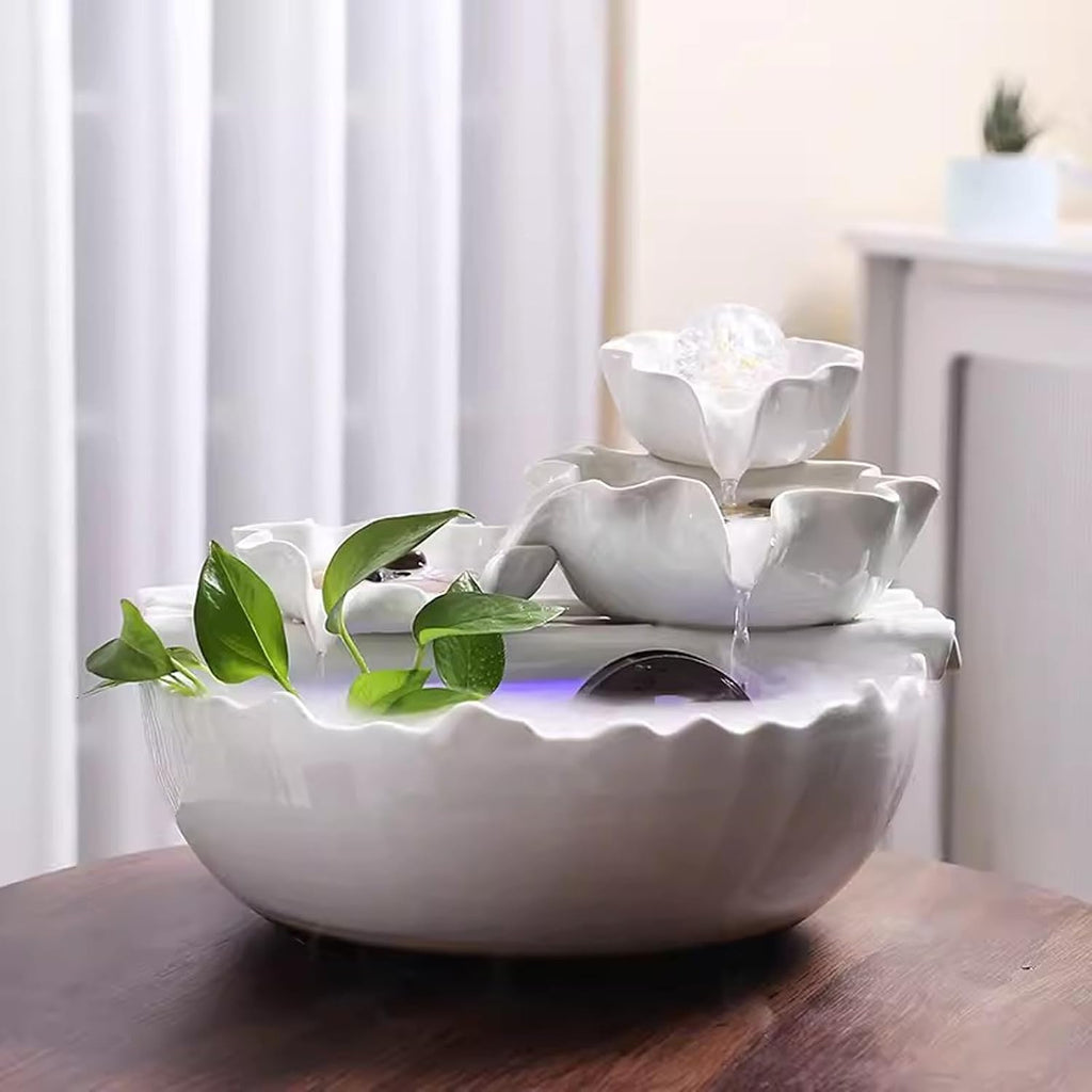 Tabletop Fountain Zhaocai Lotus Flowing Water Decoration Home Furnishing Room TV Cabinet Decoration Fountain New Residence Fountain Decoration