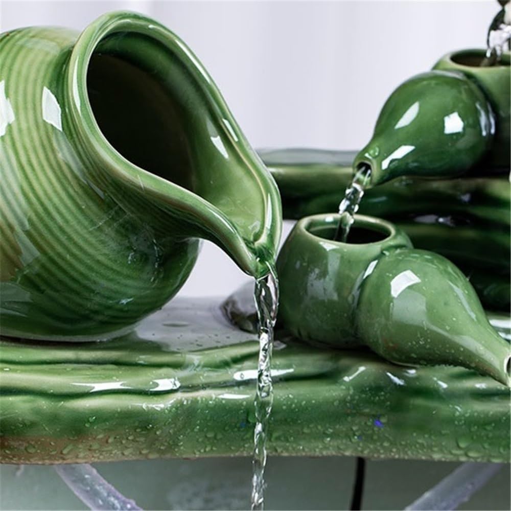 Easy Install Tabletop Fountain Ceramic Fish Tank Desktop Landscaping for Indoor and Home Decoration(Large)