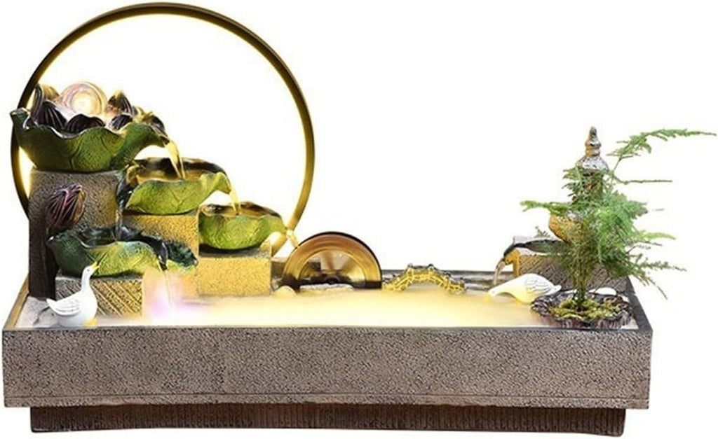 Tabletop Fountain Relaxation Waterfall Fountain Chinese-Style Water Fountains Fish Tanks Office Decor Tabletop Water Fountain