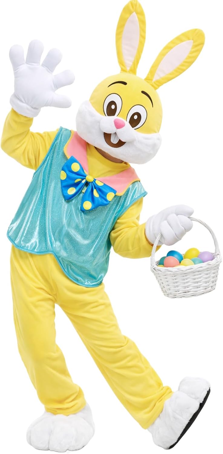 Syhood Easter Bunny Costume Adult Bunny Suit Outfit Rabbit Mascot Costumes for Men Women Easter Celebrations Events Cosplay