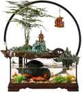 Desktop Fountain Tabletop Fountain Fish Tank Flowing Water Ornaments Circulating Water Fountain Landscape Home Living Room Office Desktop Decoration Waterfall Fountain(A)