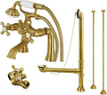 Kingston Brass CCK268SB Vintage Clawfoot Tub Faucet Package, Brushed Brass, 29 x 16.13 x 7