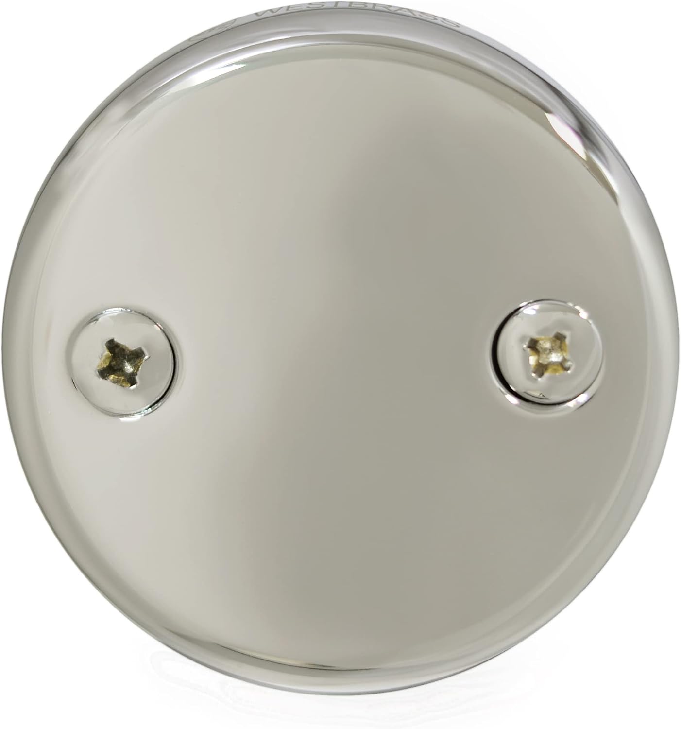 Westbrass A3264-05 22-1/2' Brass Bath Waste & Overflow Assembly with Pull Drain Plug and 2-Hole Faceplate, Polished Nickel