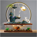 Tabletop Fountains Desktop Fish Tank Water Ornaments Rockery Fountain Landscaping Living Room Porch Chinese Style Creative Decorative Ornaments Indoor Tabletop Water Fountain(B)