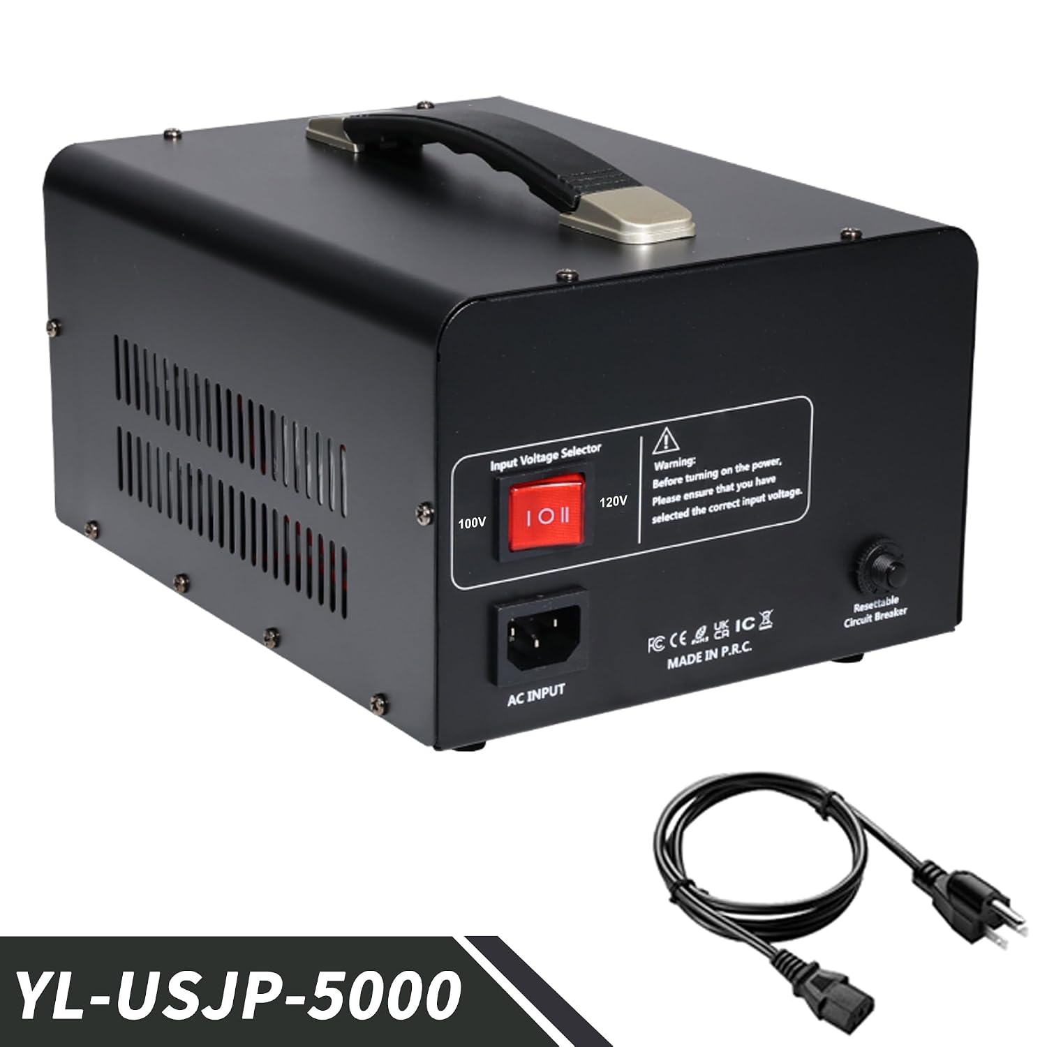 Yinleader 120V to 100V US to Japan Voltage Converter Step Down/Up Transformer for Japanese Industrial or High-Power Use in US(5000W)