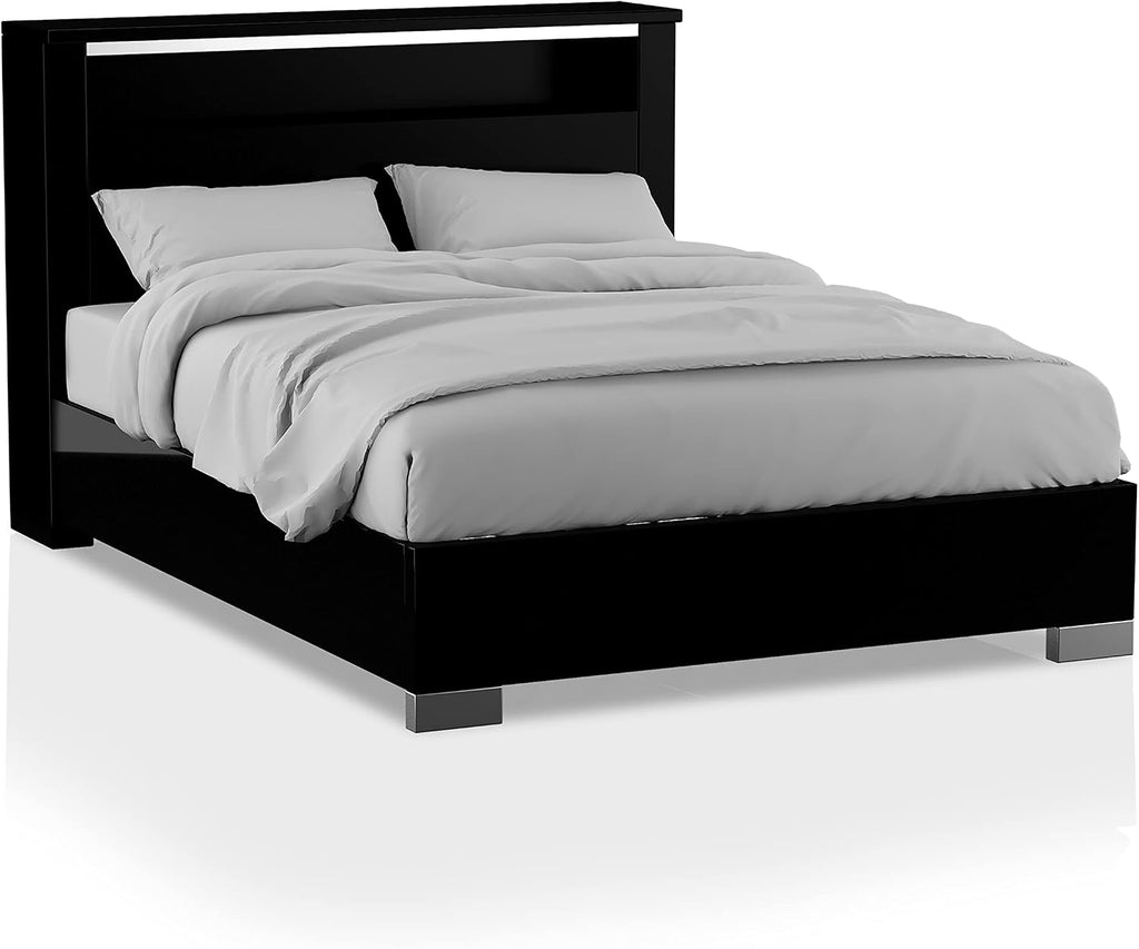 HOMES: Inside + Out Linsey Contemporary Wood 5-Piece King Bedroom Set, Box Spring Required, Black
