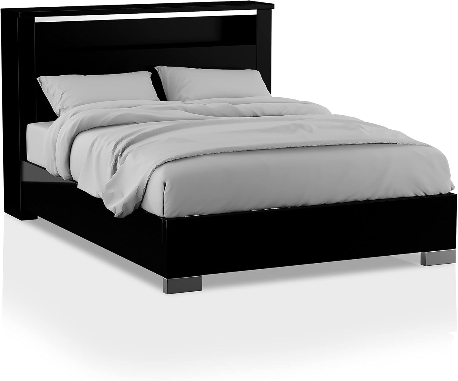 HOMES: Inside + Out Linsey Contemporary Wood 5-Piece King Bedroom Set, Box Spring Required, Black