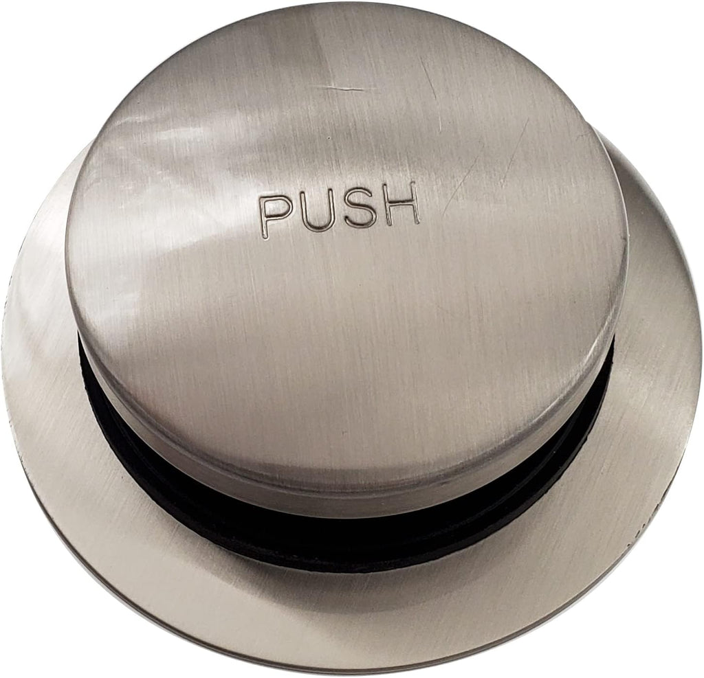Westbrass 7931817-DC-07 22' Direct Connect 17 Gauge Brass Waste and Overflow with Tip-Toe Drain Trim, Satin Nickel