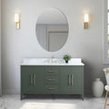 Vanity Art 60 inch Bathroom Vanity with Single Sink & Ceramic Top, Vanity Cabinet with Soft-Closing Doors, Drawers, Solid Wood Frame, Vintage Green, VA9060-SVG-BN1