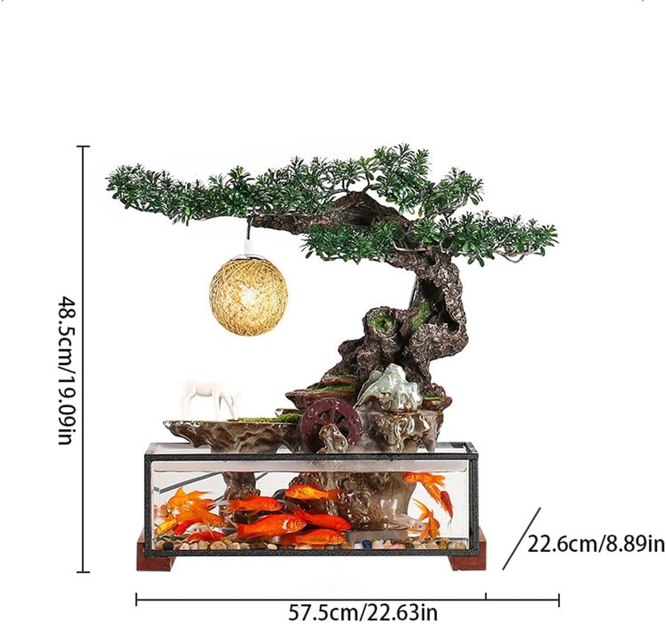 Waterfall Fountain Indoor Flowing Water Fish Tank Ornaments Home Living Room Desktop Decorations Circulation Fountain Landscape Table Top Water