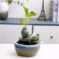 Indoor Fountain Ceramic Tabletop Fountain Ceramic Pot Fountain Ornaments Circulating Water Small Fish Tank Fountain for Indoor and Home Decoration Table Desk Office Patio