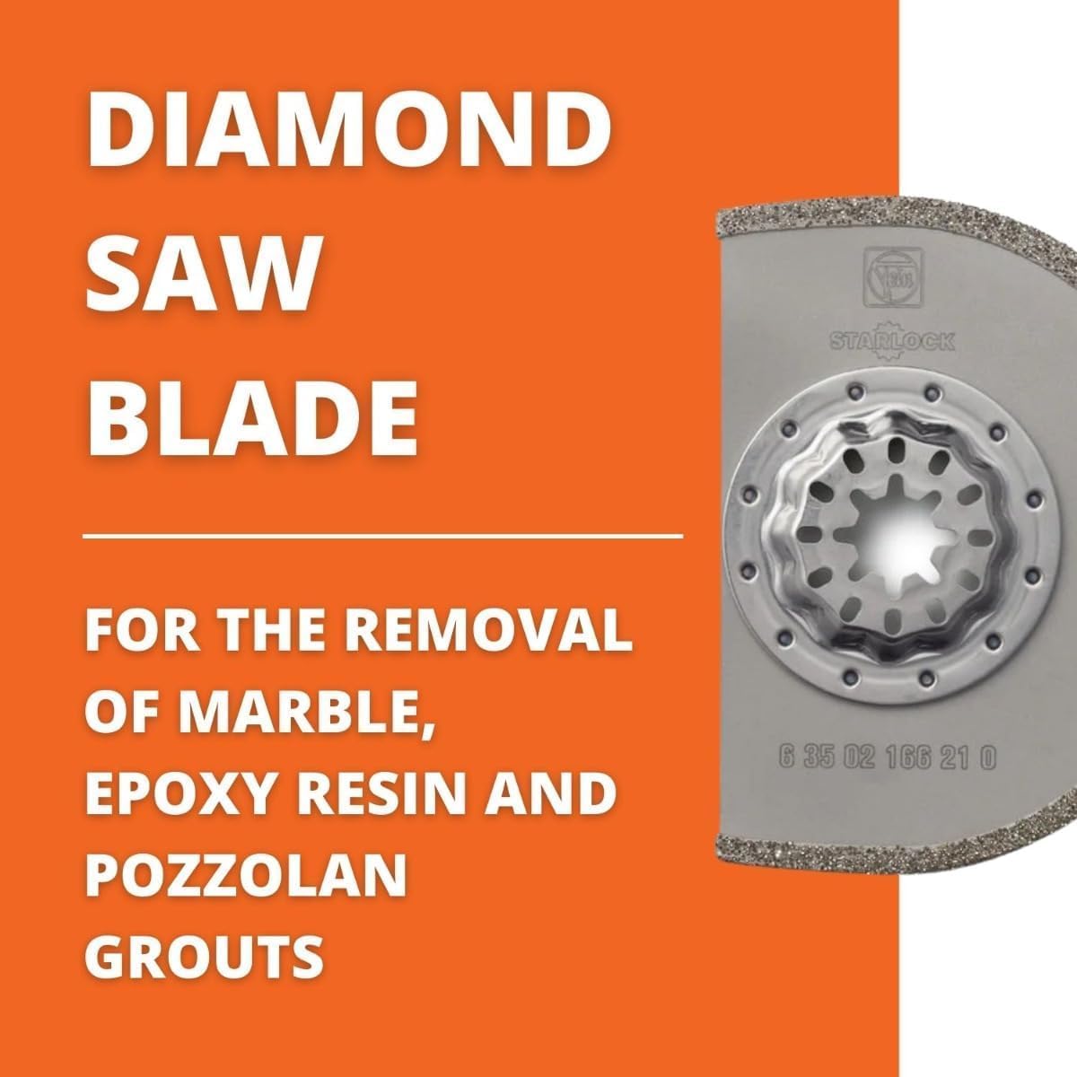 Fein Starlock Diamond Segmented Saw Blade for MultiMaster Tools - Precise Marble, Epoxy Resin and Pozzolan Grout Removal, 3-17/32' Diameter, 3/32' Kerf, 5-Pack - 63502166230