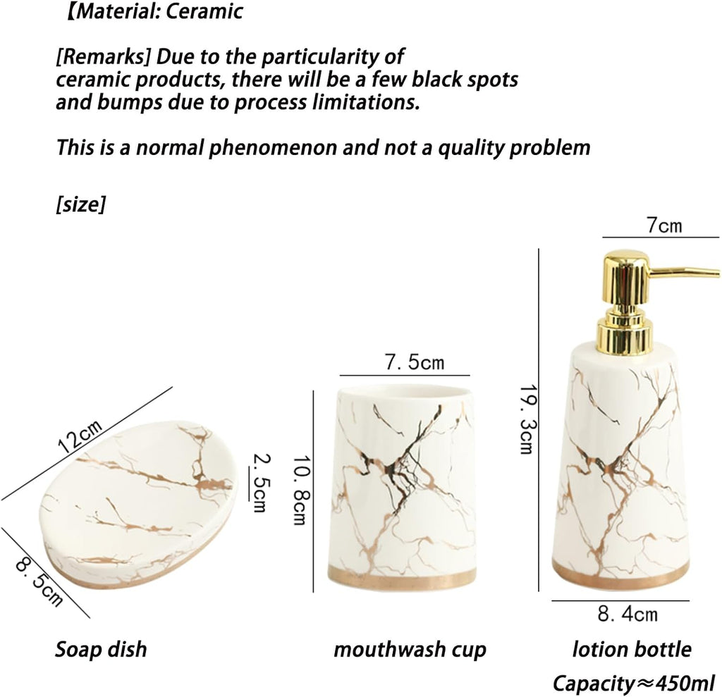 Ceramic Shampoo Conditioner Dispenser,Marble Pattern Refillable Empty Lotion Liquid Soap Pump Bottle,Pump Dispenser Bottles,for Bathroom Countertop,Green