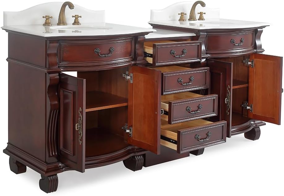 Hopkinton Bathroom Vanity with Stone top (White countertop, 78 inch)