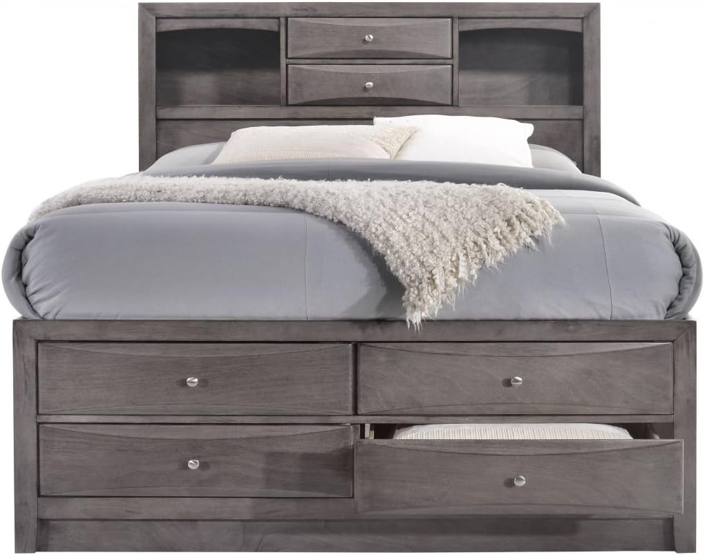 Picket House Furnishings Madison King Storage 5 Piece Bedroom Set in Gray