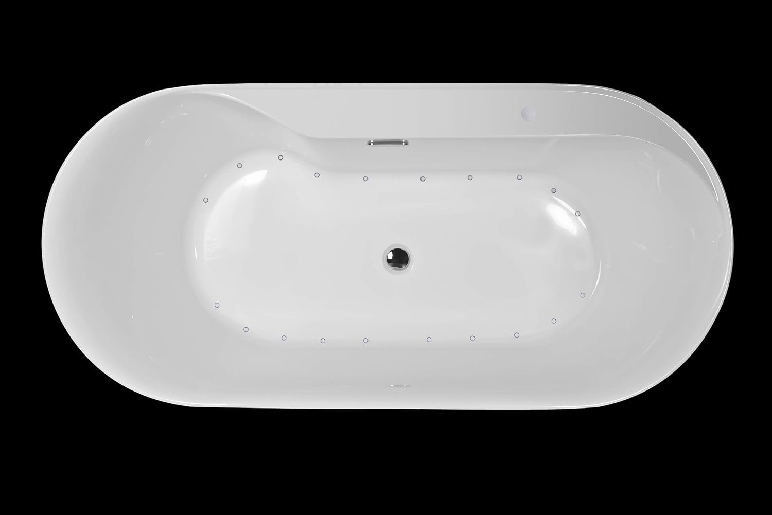 Carver Tubs - Amur 70' - Modern Freestanding Soaking Bathtub With Heated Jetted Air - Modern Spacious Oval Acrylic Fiberglass Tub With Chrome Drain - Deep Relaxing Soak - 70.5'L x32.5'W x 23'H