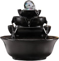 Tabletop Water Fountain Indoor Water Fountain with Rolling Ball Feng Shui Tabletop Fountain Home Office Decoration Office Relaxation Meditation Fountain(Black)