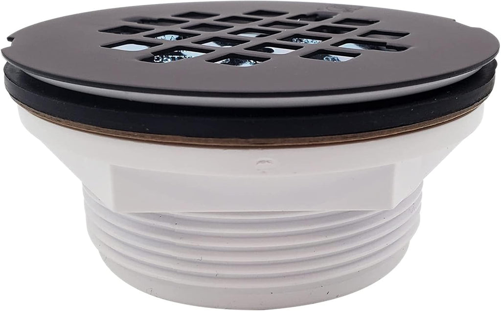 Westbrass SP6036WP-12 60' x 36' 3-Wall Shower Pan with Plastic Center Drain and 4-1/4' Cross Grid Brass Drain Cover, Oil Rubbed Bronze