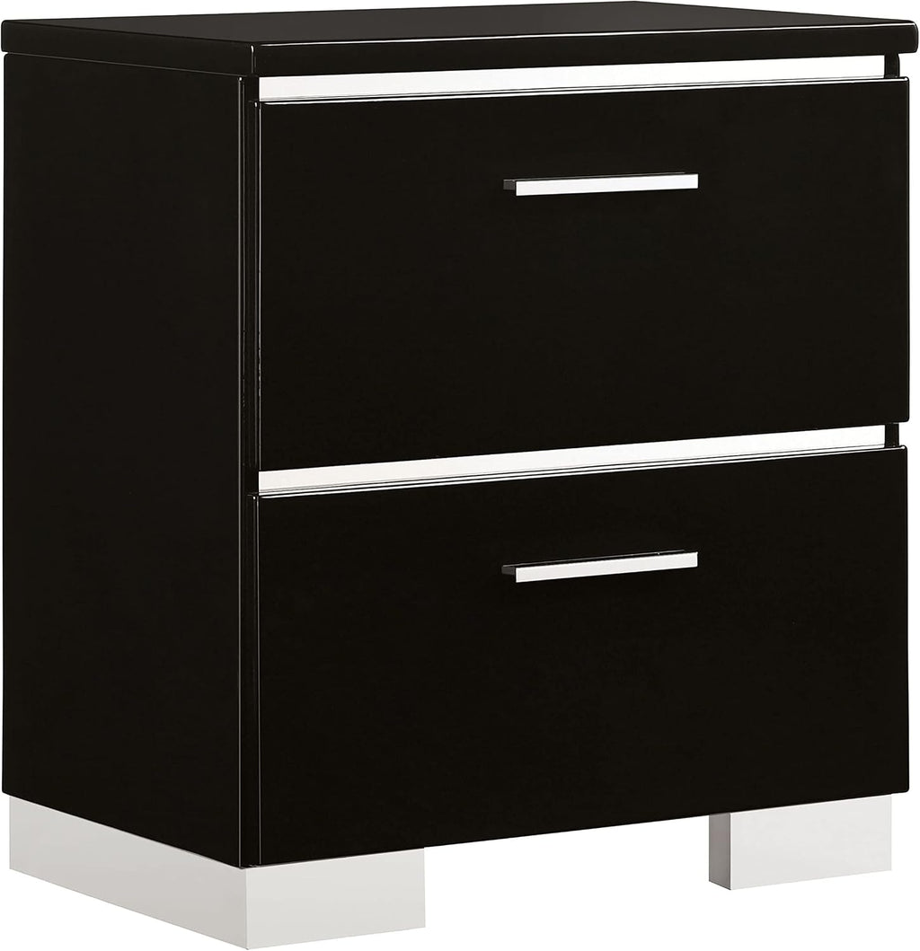 HOMES: Inside + Out Linsey Contemporary Wood 5-Piece King Bedroom Set, Box Spring Required, Black