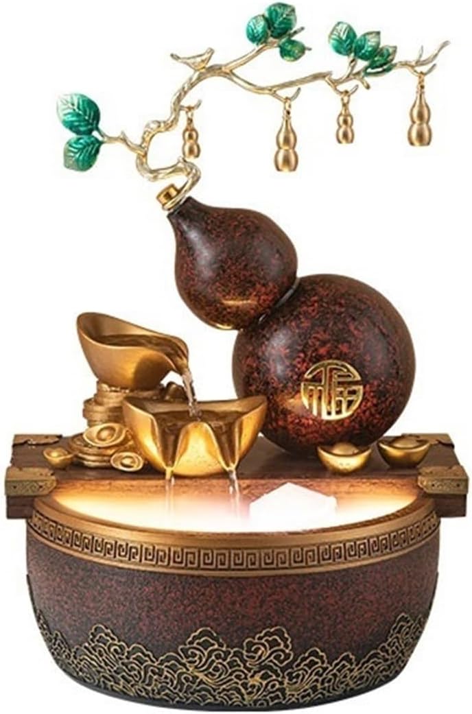 Tabletop Fountain Indoor Tabletop Waterfall Fountain Flowing Water Ornaments Desktop Fountains Calming Sound