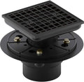 KOHLER K-9136-BL Clearflo Square Design Tile-In Shower Drain, Removable Grid Plate, 2' & 3' PVC Connection, Corrosion Resistant, Matte Black