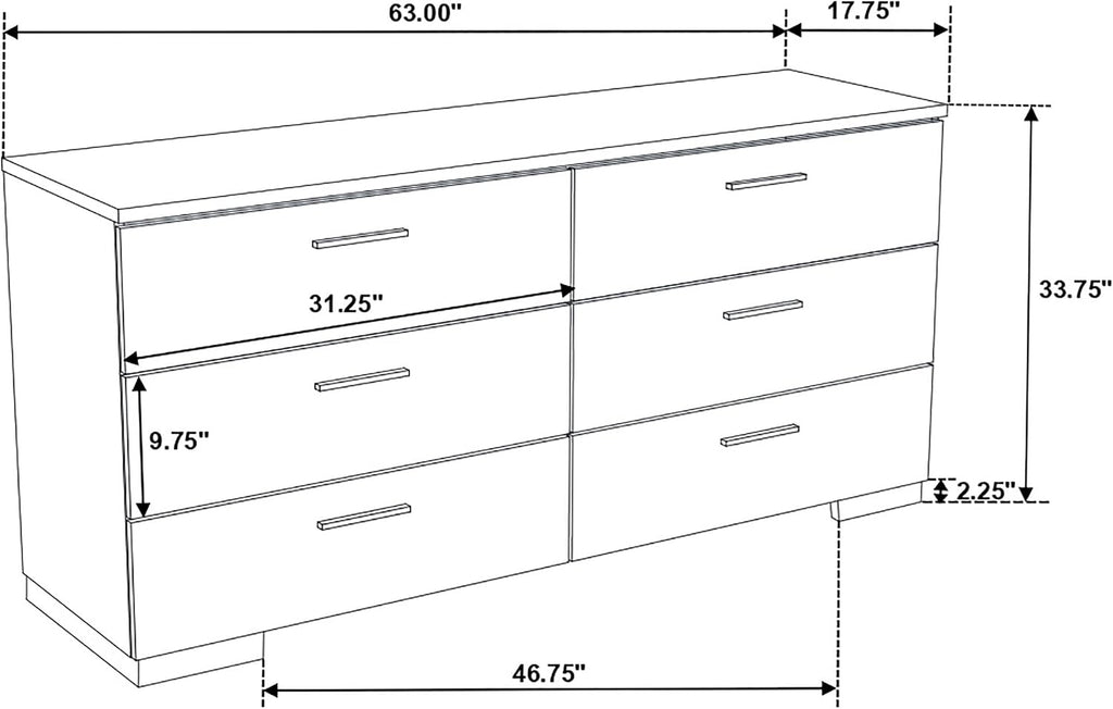 Coaster Home Furnishings Jeremaine Contemporary 4-Piece Bedroom Set Leatherette Upholstered Queen Size Sleigh Bed Frame 40-inch Headboard White 300345Q-S4