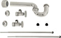 Westbrass D1538L-07 Pedestal Sink Lavatory Supply Line Kit with P-Trap and Round Handle Angle Stops, Satin Nickel
