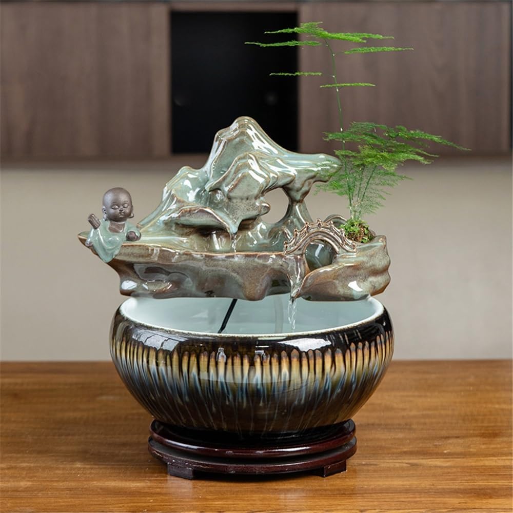 Tabletop Fountain Tabletop Water Fountain, Home Décor Soothing Sound Machine - Automatic Pump, Indoor Relaxation