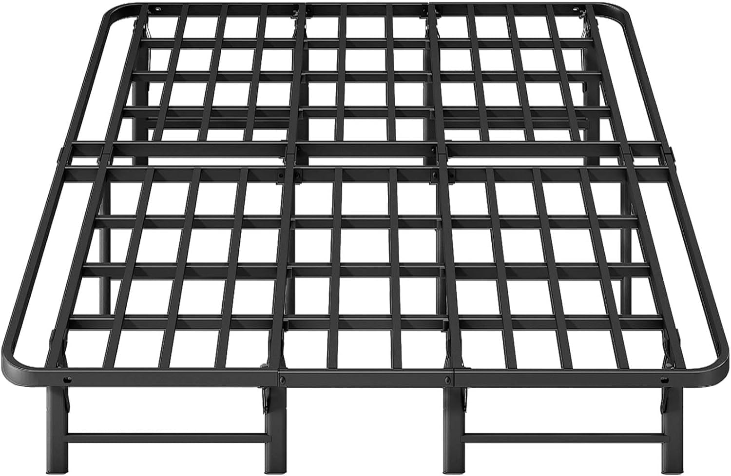 ZIYOO Heavy Duty California King Folding Bed Frames 12' High Mattress Foundation, Metal Platform Cal King Bed Frame, No Box Spring Needed, Easy Assembly, Noise Free-Black
