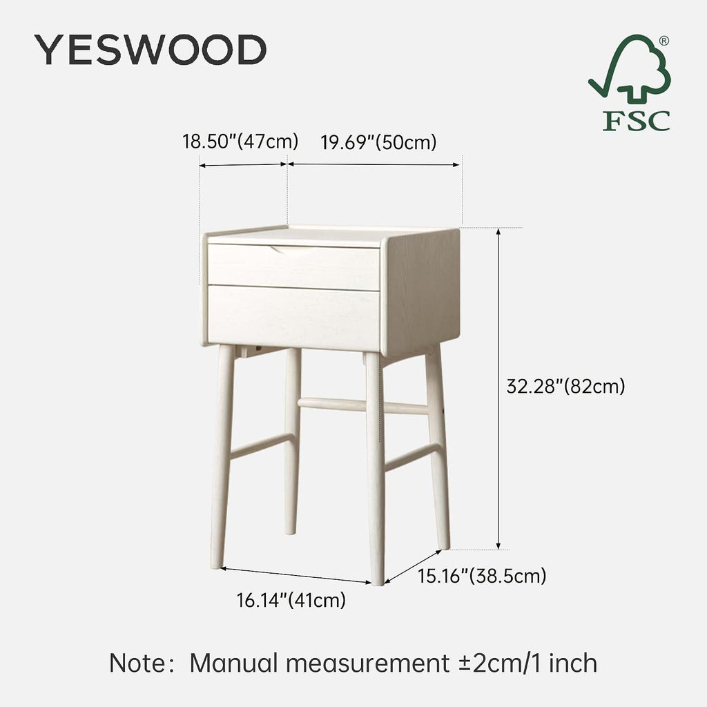 YESWOOD Small Vanity Desk with LED Mirror, Solid Oak Wood Flip-top Design Dressing Table, Vintage Dressing Table Vanity Desk for Corner, White, 20' D x 18.5' W x 32' H