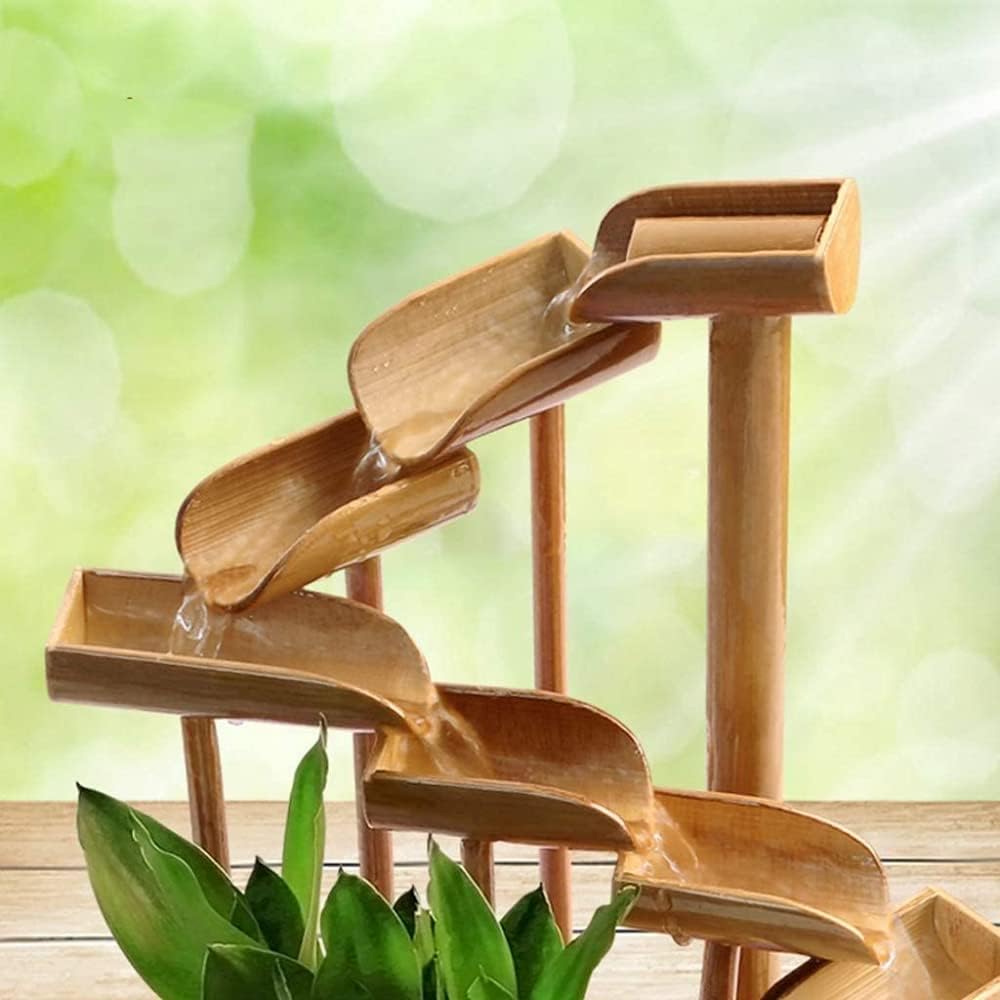 Fountains, Bamboo Tabletop Fountain, Aquarium Water Recycling Decor, Pipe Fountain Office Desktop Furniture, Tabletop Fountains