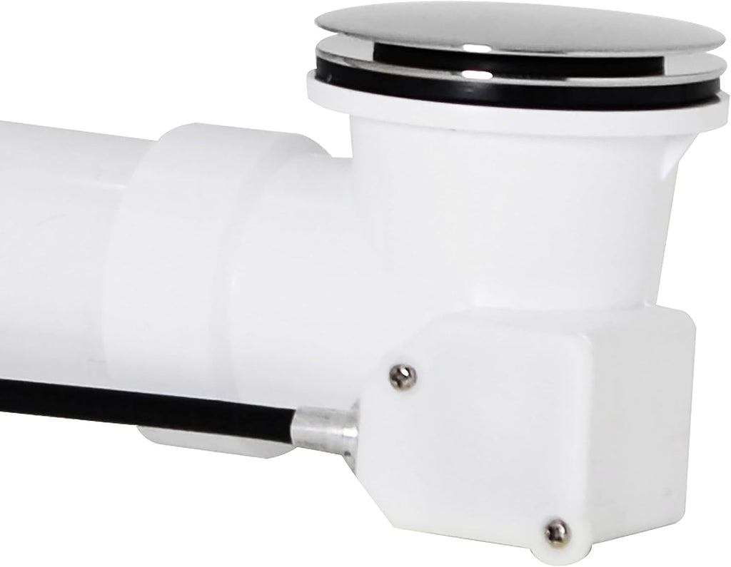 Westbrass A50P45BJ-26 1-1/2' Sch. 40 PVC 45' Cable Driven Bath Waste Kit with Ball Joint Head and Brass Trim Drain Kit, Polished Chrome