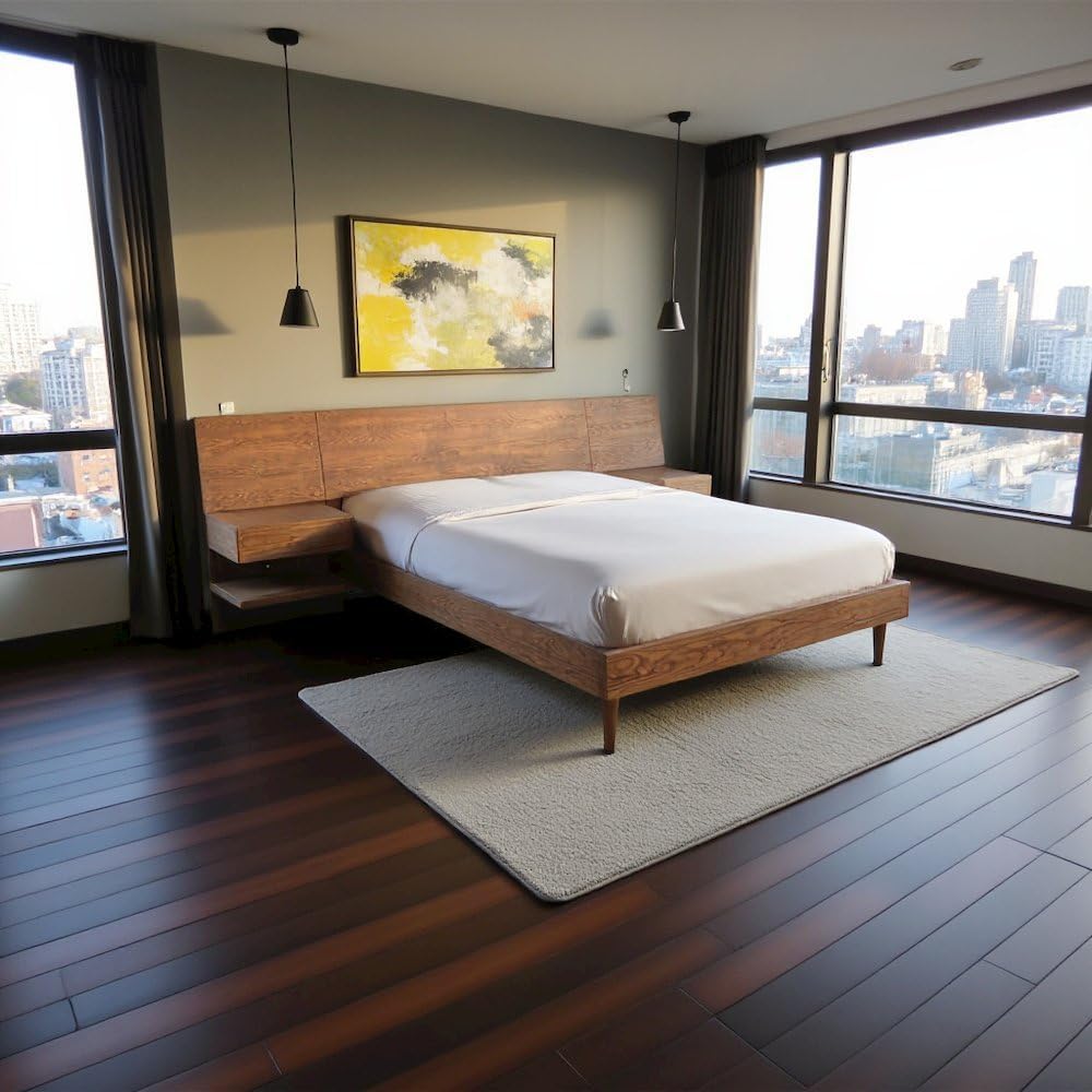 Starlight Canyon Home King Size Bedroom Set with Platform Bed and Two Matching Nightstands