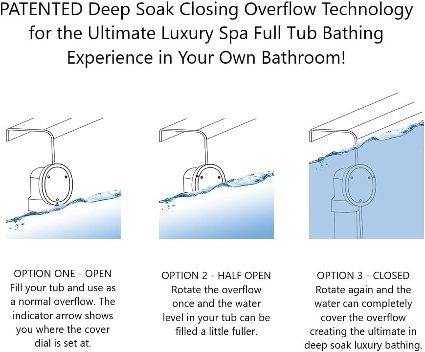 Westbrass 22' Deep Soak Tip-Toe Drain Bath Waste & Overflow, Oil Rubbed Bronze, 7931817CHM-12